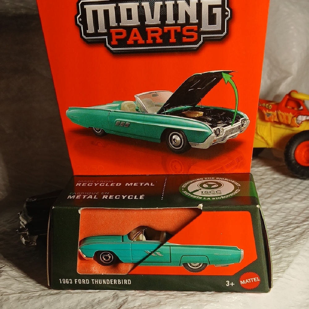 Mattel Matchbox 1963 Ford Thunderbird Toy Car in Teal With Cream Interior